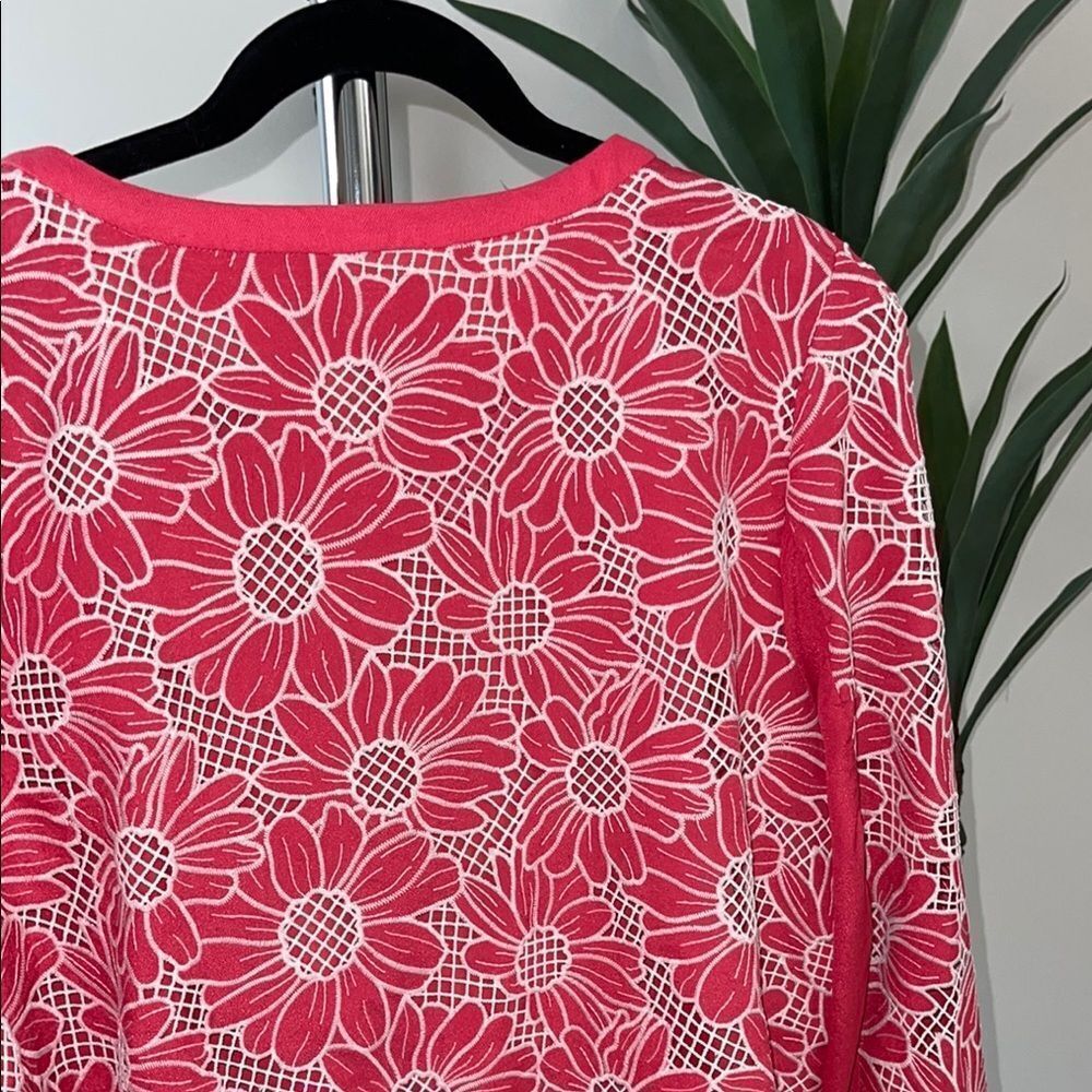 Anthropologie Pink and White Floral Suit Jacket - Picture 9 of 11
